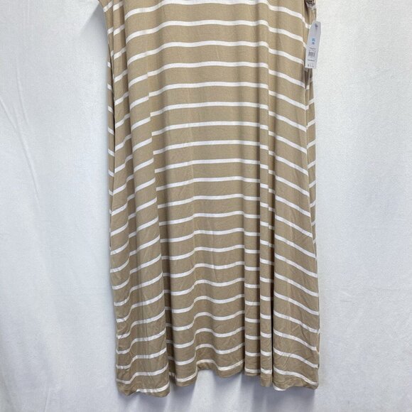 Time and Tru Sleeveless Knit Dress Women XXL (20) Beige Stripes Side Pockets New - Picture 11 of 13